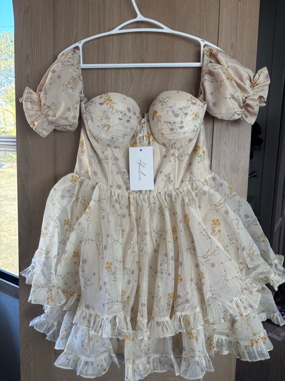 Adeirlina NEW Lattest of Them All Dress Size XL Floral Puff Whimsy Garden Boho - Picture 2 of 5